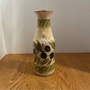 Provincial Olives Hand Painted Collection Wine Carafe Tabletops Unlimited Ceram.